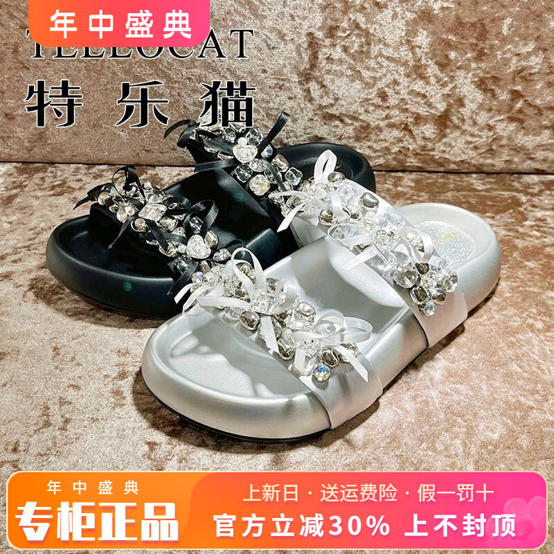 专柜正品特乐猫女鞋2026夏新款时尚中跟露趾厚底凉拖TYC62L88003