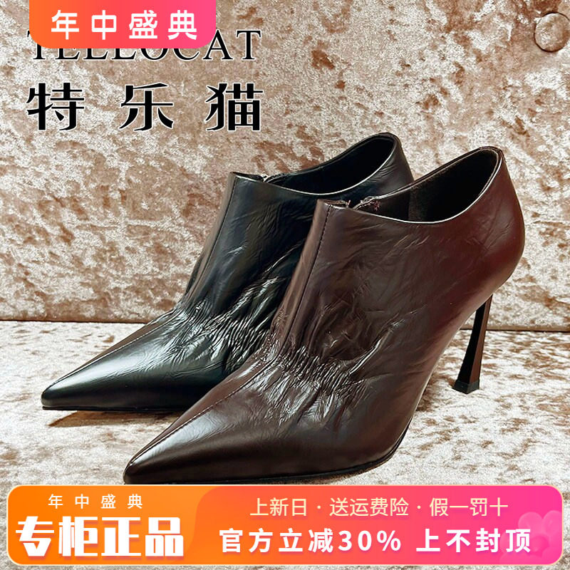 专柜正品特乐猫女鞋2025秋新款中跟细跟舒适高帮单鞋THC53S01012