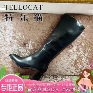 正品TELLOCAT特乐猫2025冬新款方头高跟水台底长靴TJH53D51901