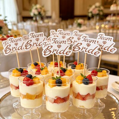 bridetobe单身派对婚礼装饰聚会甜品蛋糕水果插签TeamBride插牌