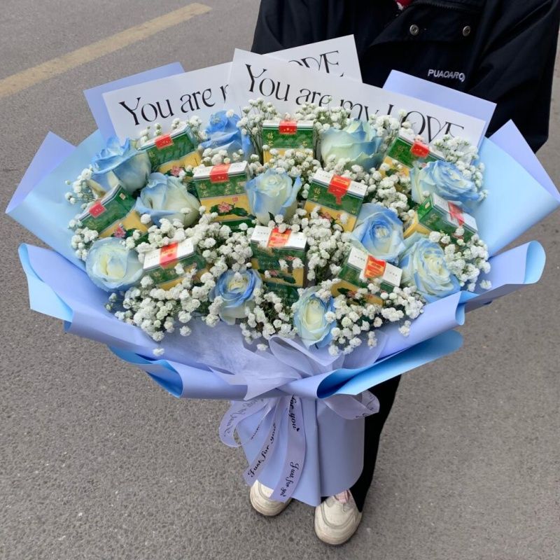 创意香烟花束DIY材料包手工仿真花束520七夕送男友好友纪念日礼物