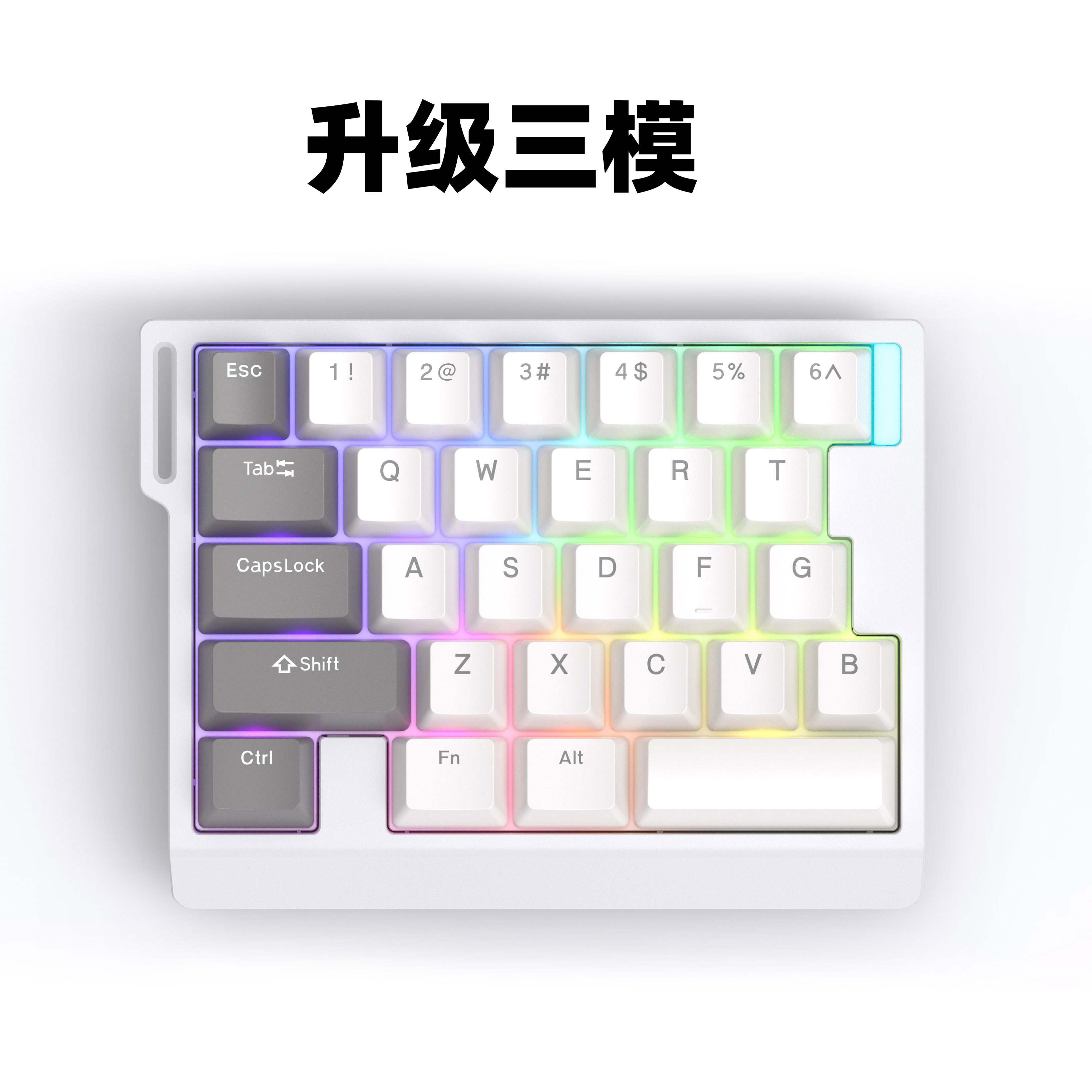 ZUOYA HE30无线单手磁轴键盘蓝牙2.4G三模游戏打瓦吃鸡永劫 - 实物图