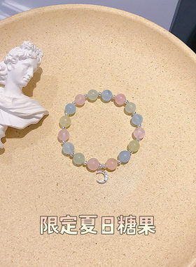 原创彩色水晶纯银不掉色清新显白
