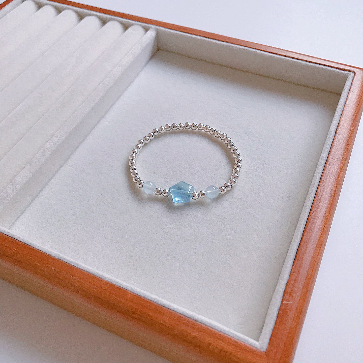 足银清冷梦幻蓝色系原创天然水晶