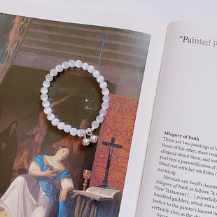 一步一响 白猫眼石s925纯银铃铛简约转运珠平安手链手串 一步一想