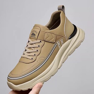 帕拉鞋男款2026新款头层牛皮男鞋软底跑步鞋男士增高鞋运动休闲鞋