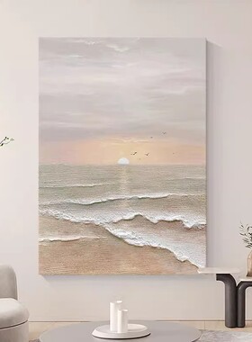 大芬村油画设计师手绘海浪入户玄关装饰画现代简约客厅抽象肌理画