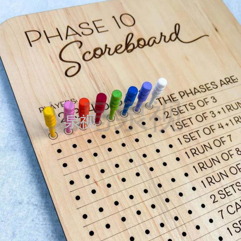 跨境新款 Phase 10 Score Board第十阶段计分板托盘