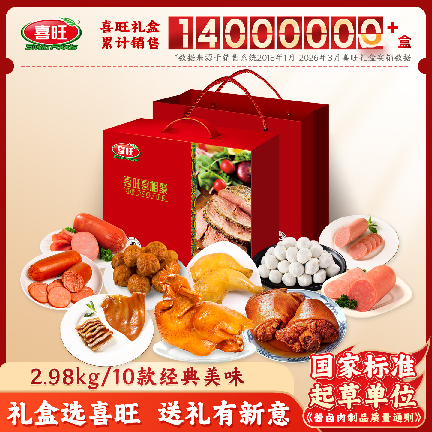 喜旺礼盒10款2980克肉食大礼包