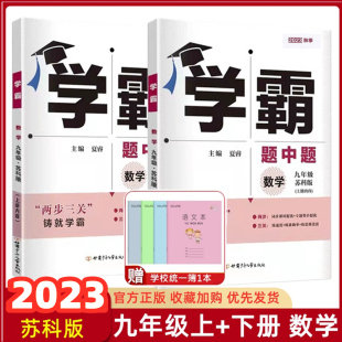 2024秋学霸题中题九年级数学上下册苏科版 苏教初三9九年级数学上下同步课时作业本辅导资料书练习册题单元 期中期末测试卷同步练习