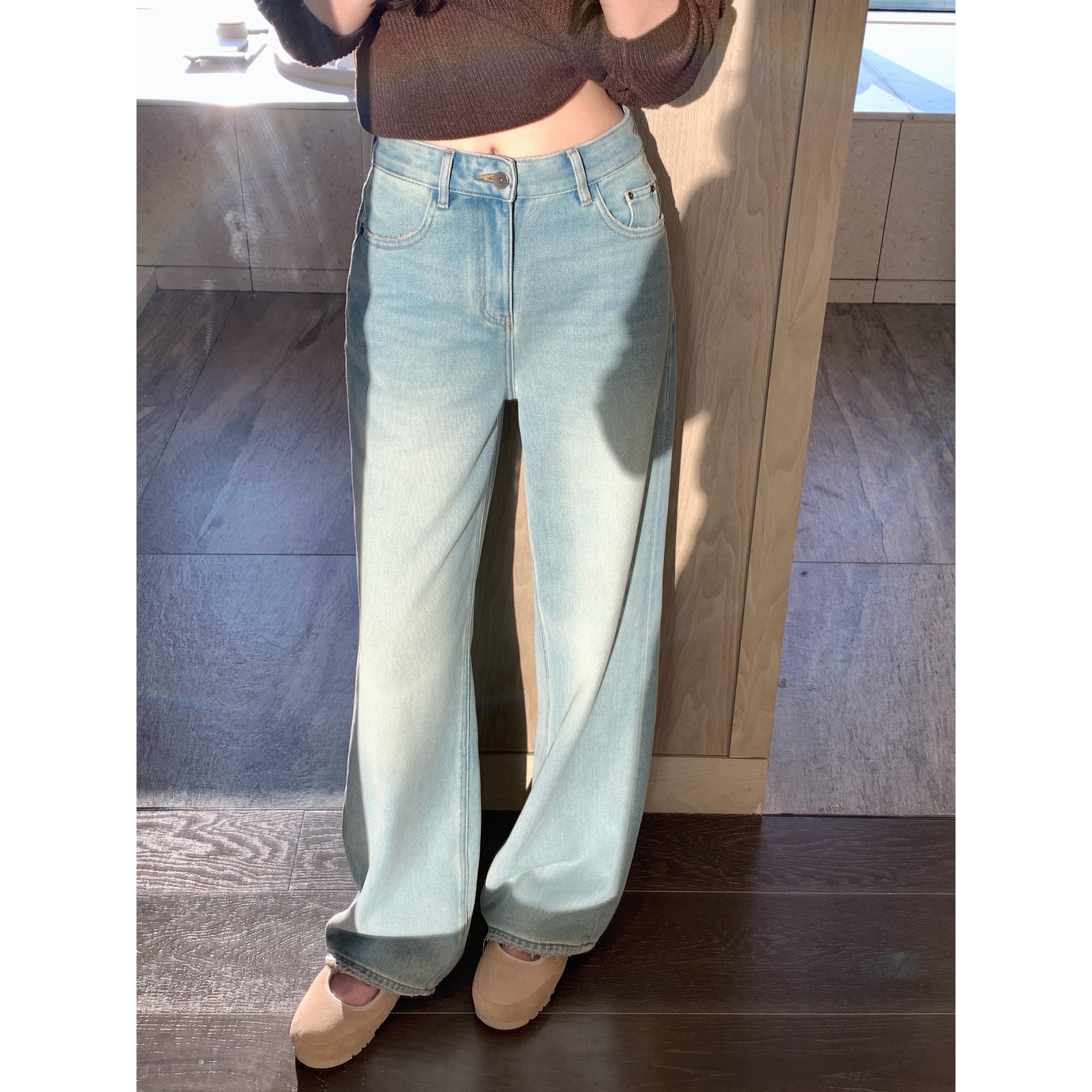 小象重工做旧水洗磨白牛仔裤