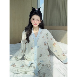 小象【奶蓝熊熊屋】软糯糯甜美少女海岛绒加厚保暖家居服睡衣套冬