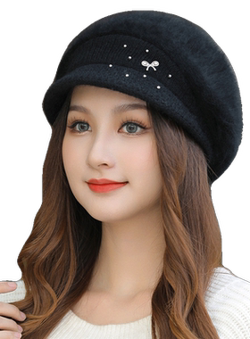 帽子女冬天时尚百搭毛线帽
