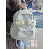 日本纯色百搭小书包女韩版 少女学生迷你双肩包高颜值简约背包