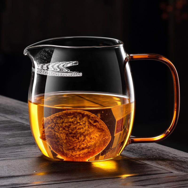 月牙过滤茶杯加厚玻璃公道杯大容量可加热茶水分离绿茶煮陈皮专用