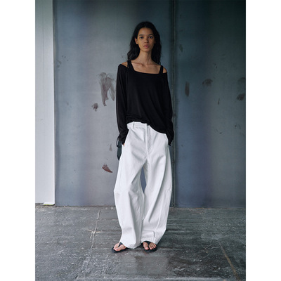 Hello September 弯刀黄缝线原色牛仔裤M60584