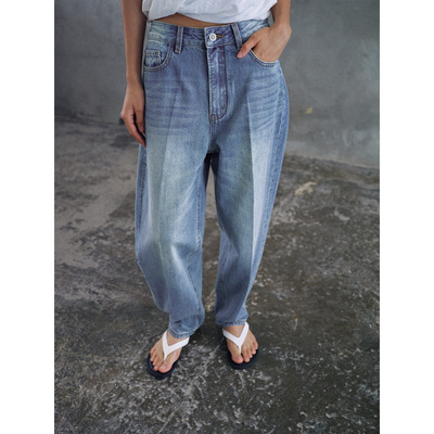 Hello September 棉感复古锥形牛仔裤M60425