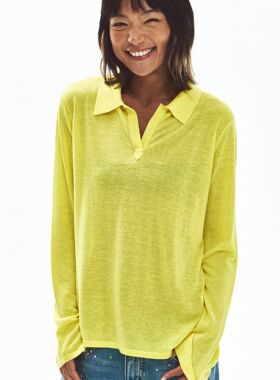 Hello September 天丝透气轻盈polo领针织衫长袖防晒上衣女V60671