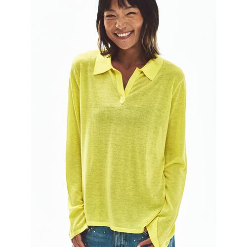 Hello September 天丝透气轻盈polo领针织衫长袖防晒上衣女V60671