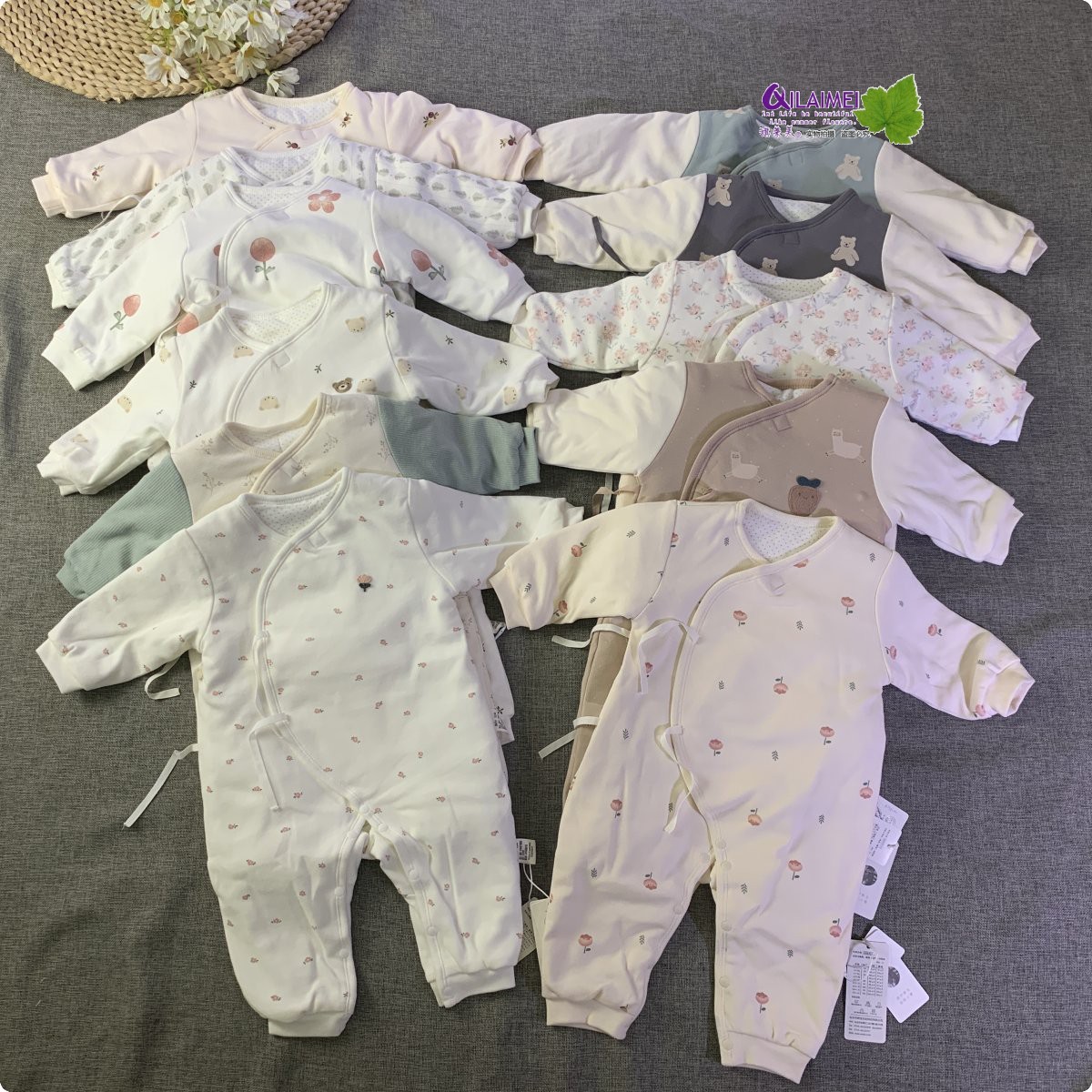 婴儿纯棉睡衣初生蝴蝶衣