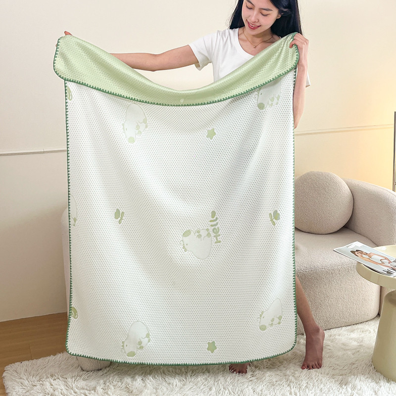 凉感午睡盖毯夏季冰豆豆空调毯办公室披肩儿童宿舍单人薄款毛巾被