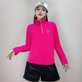 玫红色立领拉链长袖 春秋季 时尚 广场舞上衣女宽松百搭气质休闲T恤