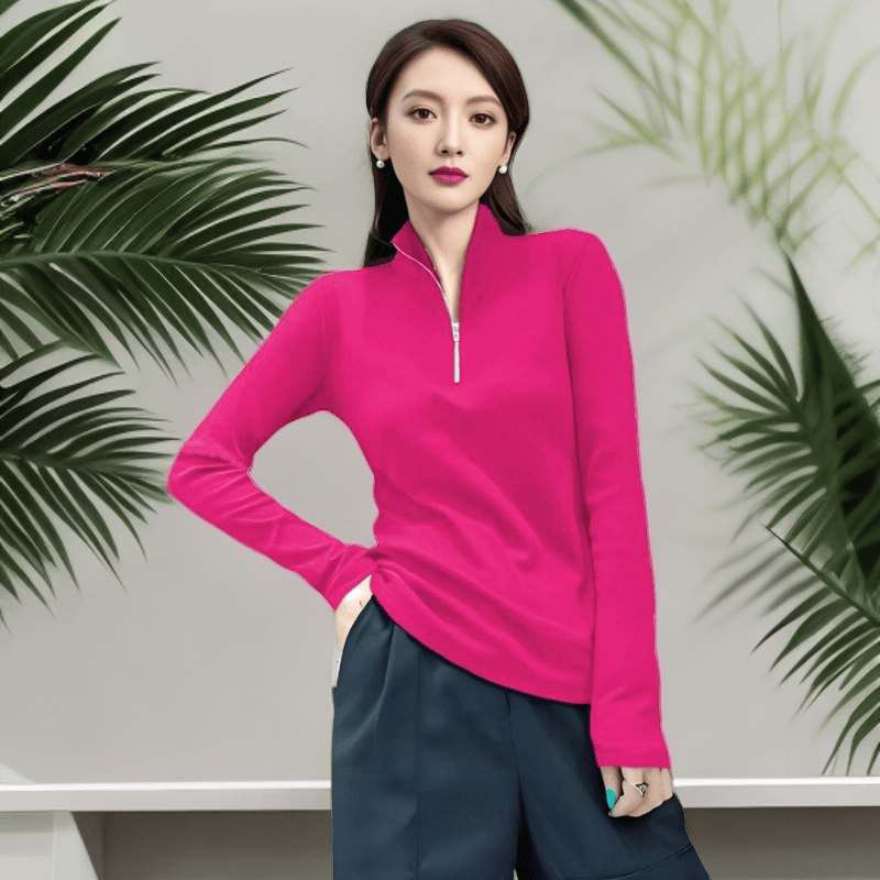 半拉链新款立领2025秋冬显瘦百搭