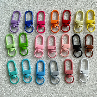 糖果色门扣钥匙扣彩色烤漆手工艺8字虾米扣包包挂扣配件diyU型扣