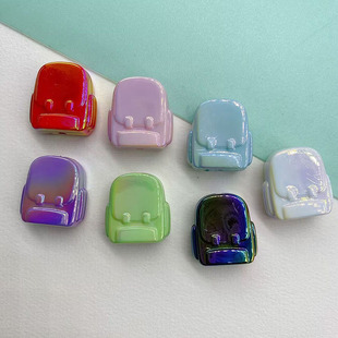 亚克力UV镀彩书包diy配件彩绘手绘底胚珠直孔钥匙扣材料穿珠配饰