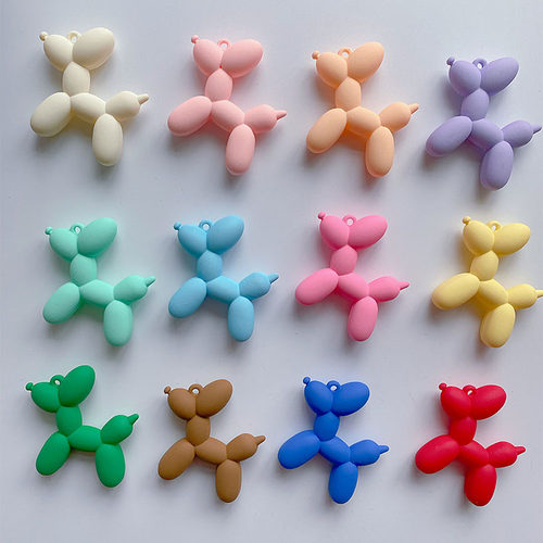 气球狗手感漆钥匙扣材料包配件手工作手机壳饰品磨砂吊坠卡通diy