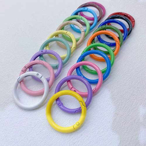 41mm彩色弹簧扣diy彩色钥匙扣大号环扣包扣圆环金属包包配件挂钩