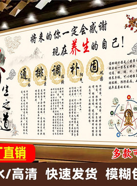 中医理疗养生馆自粘墙贴