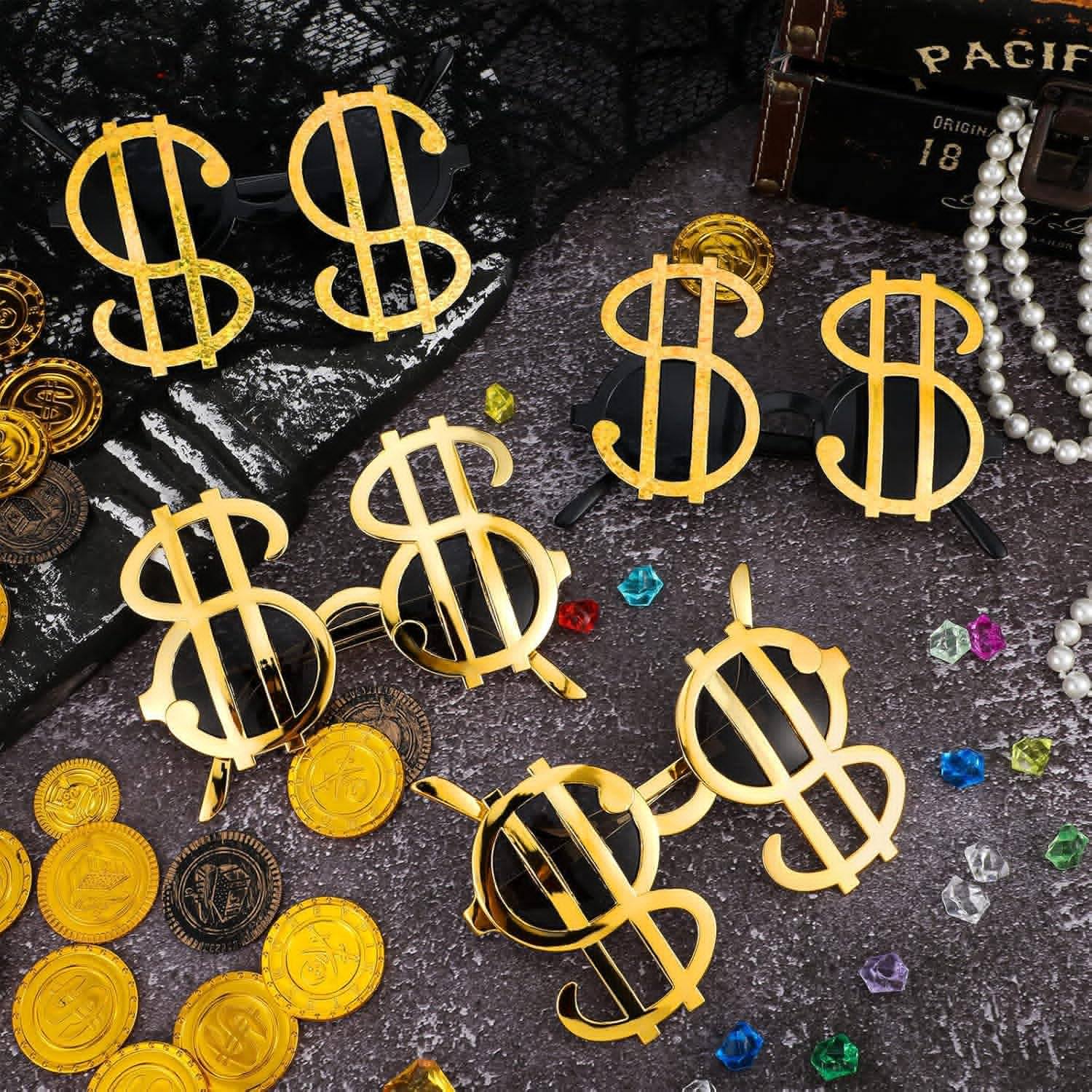 公司年底聚会舞会表演恶搞拍照搞笑美元墨镜道具金钱眼镜搞怪派对