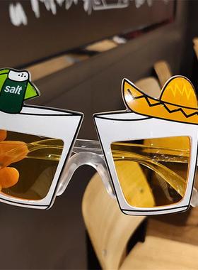 酒吧ktv啤酒节派对装饰用品个性创意搞怪拍照道具啤酒杯造型眼镜