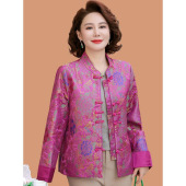 新中式 唐装 国风外套2025新款 春秋季 上衣 中老年人女装 中年妈妈春装