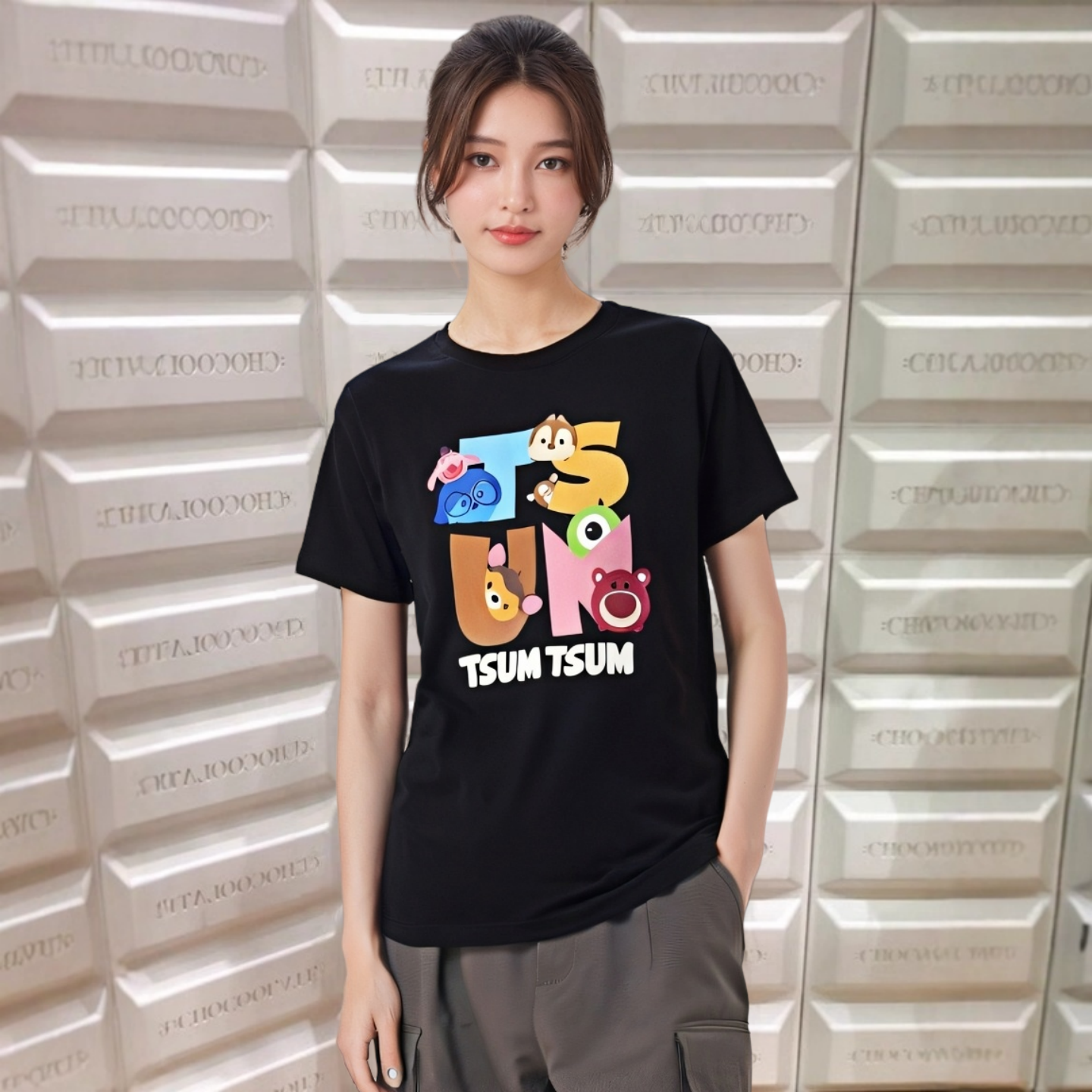 香港代购 Chocoolate  夏装女装潮牌青春夏装卡通情侣纯棉短袖T恤