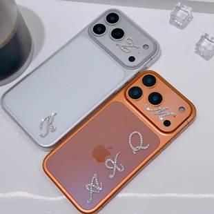 适用苹果17promax摄像头装 饰高品质字母贴纸k9钻手机手帐水钻贴纸