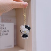 黑色系kt猫水晶钻美乐蒂包包立体挂件库洛米包包挂饰钥匙扣