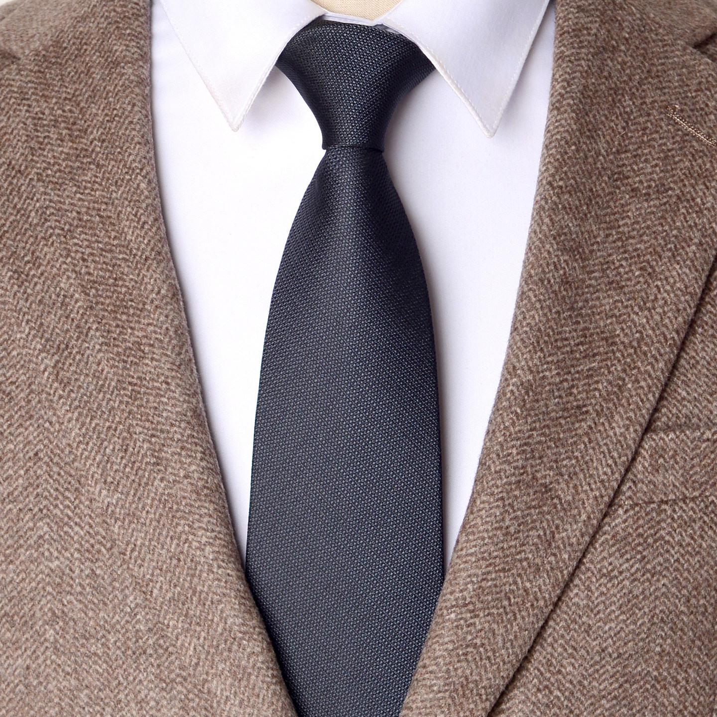 灰色哑光素面领带男士8cm正装休闲商务工作纯色时尚西服简约百搭