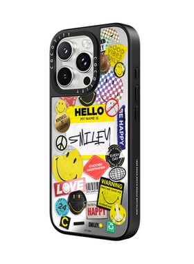 C家适用iPhone苹果16promax手机壳16/16plus/16pro潮流13软胶15pro奢华14潮男女15网红17PRO潮黄色笑脸标签17