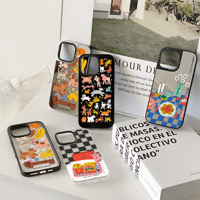 C家适用iPhone苹果17/16promax手机壳16plus/13/12个性14潮牌16化妆镜16pro软胶15奢华15pro网红潮狗狗贴纸