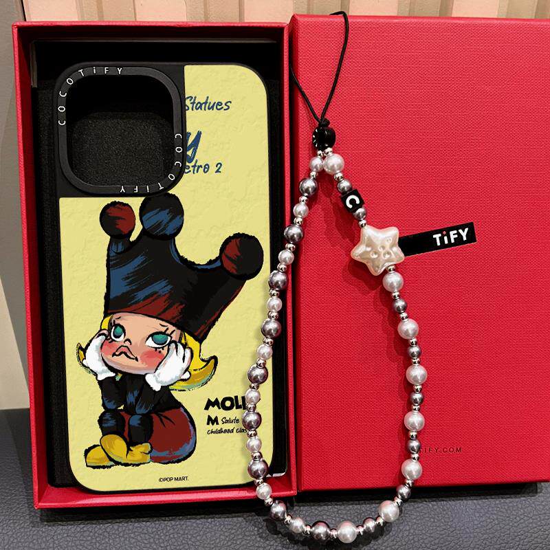 C家油画MOLLY周年纪念雕塑适用苹果16promax/17PRO壳iphone15镜面