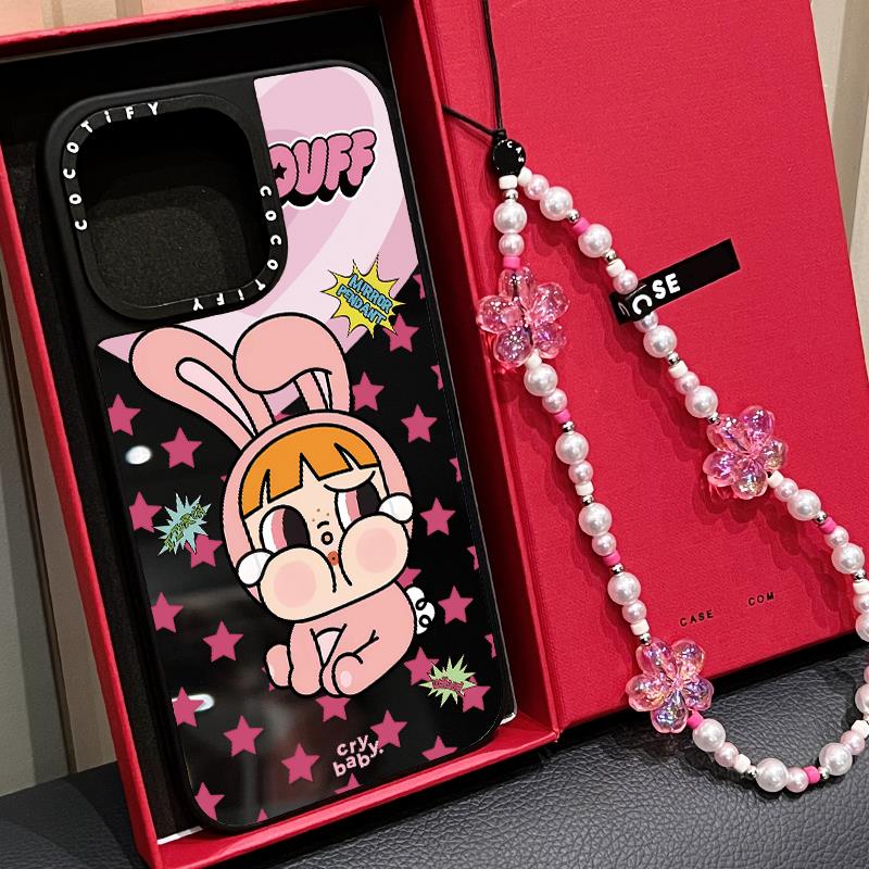 C家磁吸MagSafe联名哭娃小女警适用iphone16promax手机壳15pro苹果14plus兔子粉花朵13卡通12少女镜面可爱17