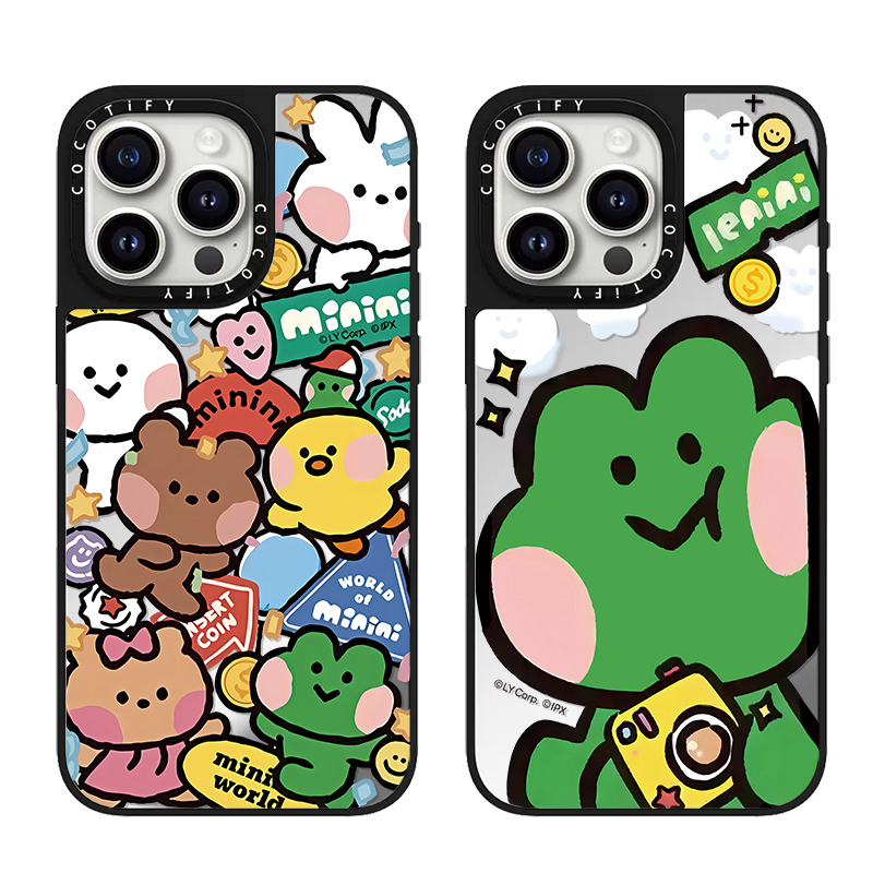 C家联名镜面游园会青蛙兔子适用iphone15手机壳14promax苹果13保护套16pro情侣12/17可爱卡通MagSafe磁吸