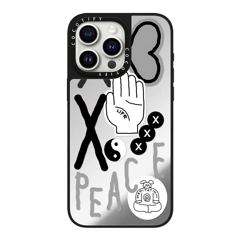 C家潮牌INAPSQUARE黑白插画适用iphone15promax手机壳16苹果14pro保护套13镜面MagSafe磁吸12韩国艺术家17