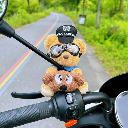 【防盗款】警察小熊电动车装饰品