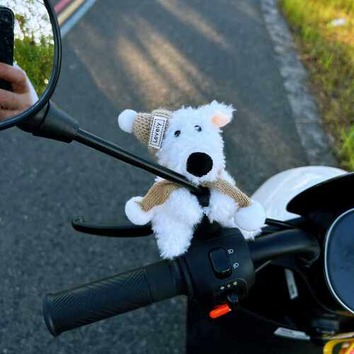 防盗电动车装饰西高地狗狗摩托装饰配件可爱电动车自行车创意挂件 - 封面