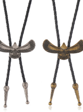 简约朋克牛仔复古毛衣链衬衫领带bolo tie个性高级感百搭皮革项链