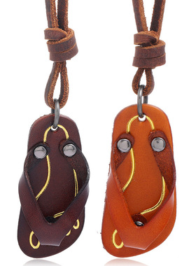 个性复古配饰创意牛皮吊坠项链