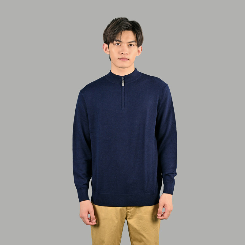 雪莲精纺半高领半拉链男套头衫商务休闲针织羊绒毛衣,男装,羊绒套衫,淘宝优惠券,粉丝福利购,淘宝优惠卷